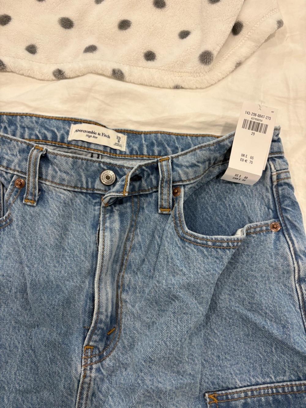 Abercrombie & Fitch Light Blue Denim Cargo Midi Skirt - Picture 2 of 3